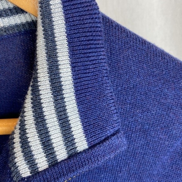 Vineyard Vines Blue Knit Quarter Zip Long Sleeve Sweater S - Picture 3 of 5